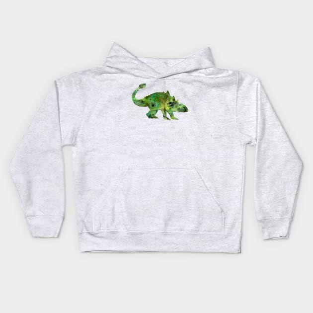 Ankylosaurus Watercolor Painting Kids Hoodie by Miao Miao Design